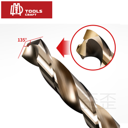 DIN338 HSS Cobalto 5% Acabado ámbar completamente molido M35 Broca HSS Brocas helicoidales de acero de alta velocidad