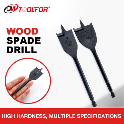 Broca para madera plana de pala hexagonal con ranura de corte de tres puntos de 24 mm para perforación rápida